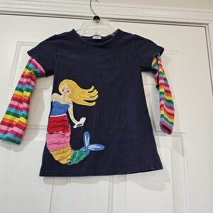 Mermaid  Navy Long Sleeve Kids Tee {Bx20} Fit 7-8 Y